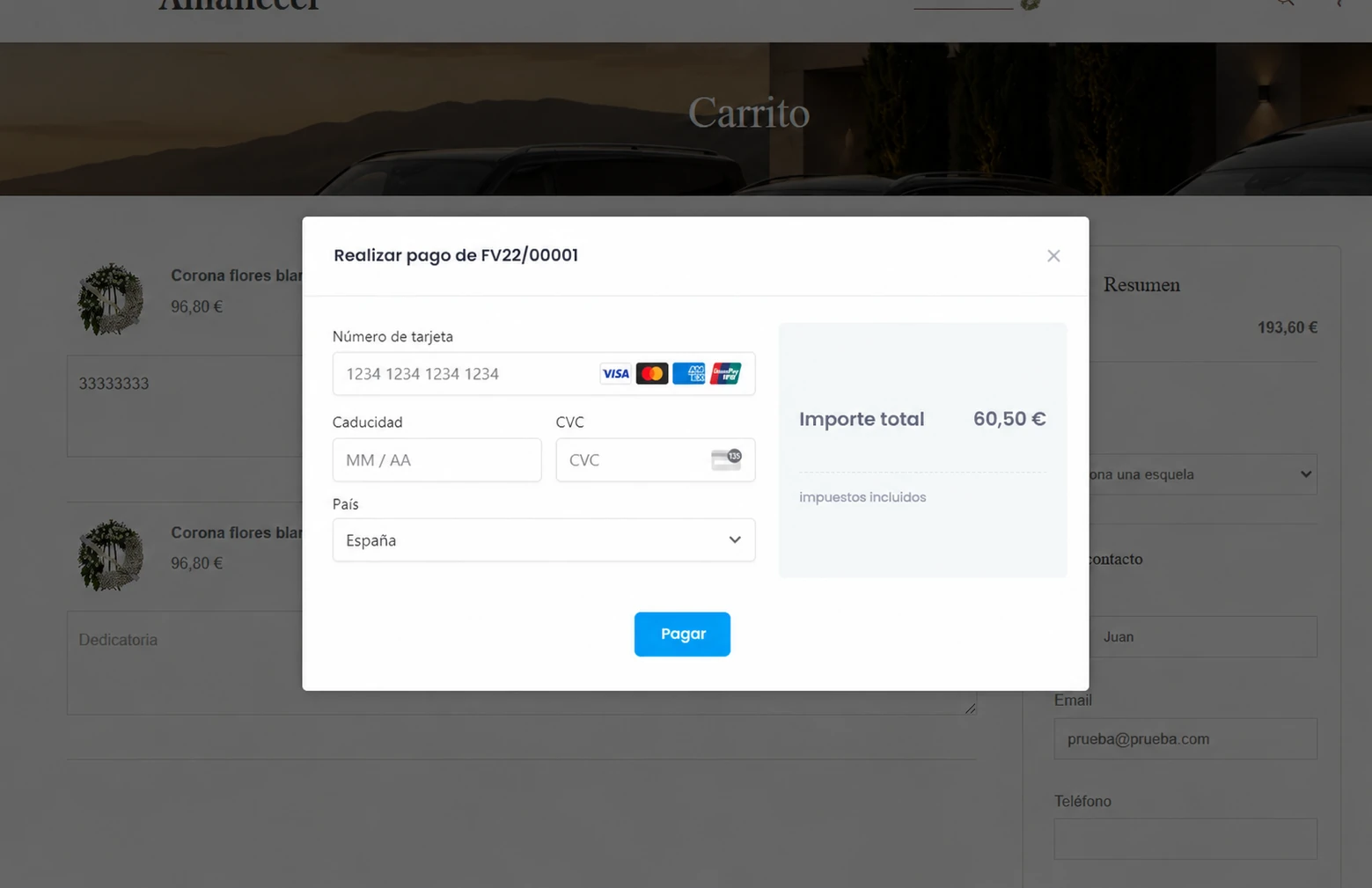 Compra de flores para tanatorio desde el movil